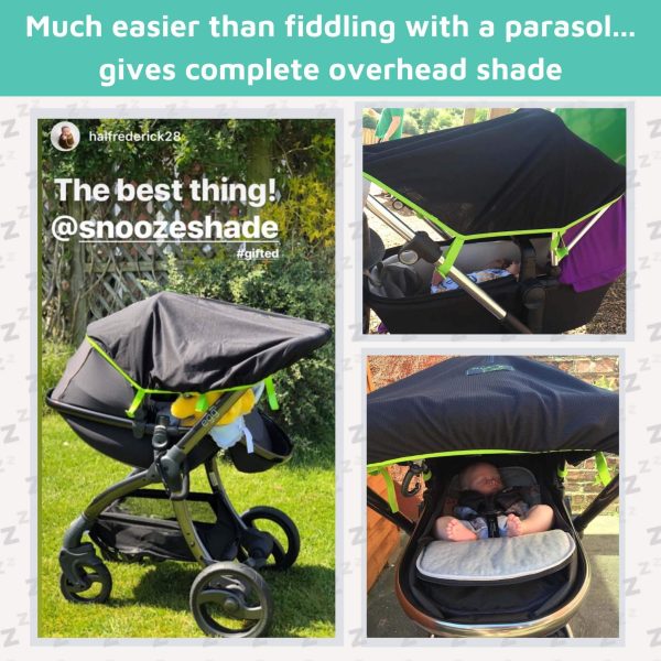 SnoozeShade Original (0-6m) | Universal pram sun cover | Blocks 99% of UV