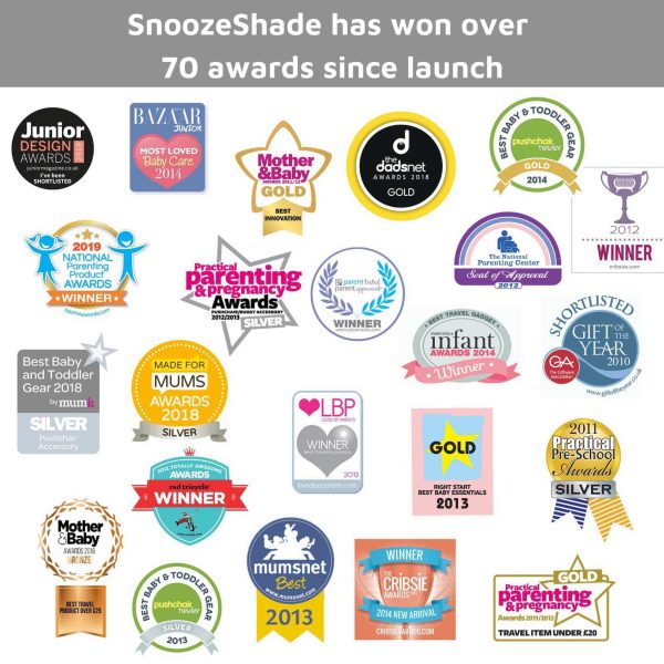 SnoozeShade Original Deluxe (0-6m) pram sunshade & blackout blind for carrycots & pushchairs - SnoozeShade UK